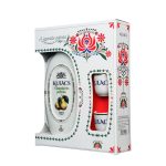 Kulacs Vilmoskörte Pálinka 40% 0,35l díszdobozban + pohár