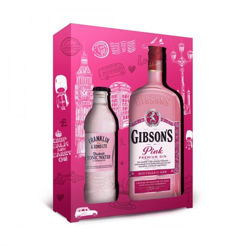 Gibson's Pink Gin 0,7l 37,5% + Franklin&Sons Tonic  Grapefruit 0,2l with Berg. DD