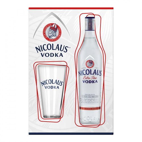 Nicolaus Vodka Extra Fine + pohár 38% 0,5l