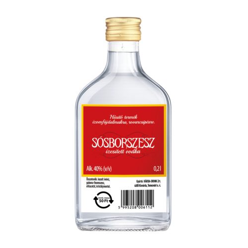 Sósborszesz ízesített vodka 40% 0,2L egyutas DRS