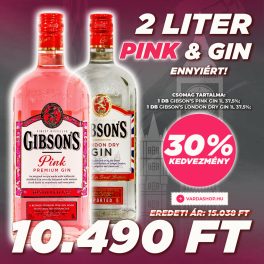   Akció 2 liter Pink & Gin ennyiért! - Gibson's Pink 1L 37,5% & Gibson's London Dry gin 1L 37,5%