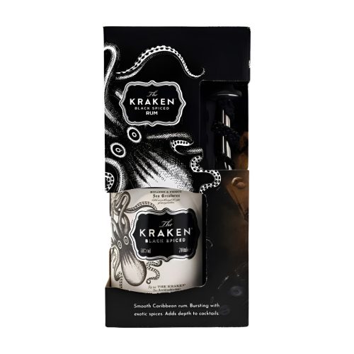 Kraken Black Spiced ajándékcsomag kiöntővel DRS 40% 0,7L